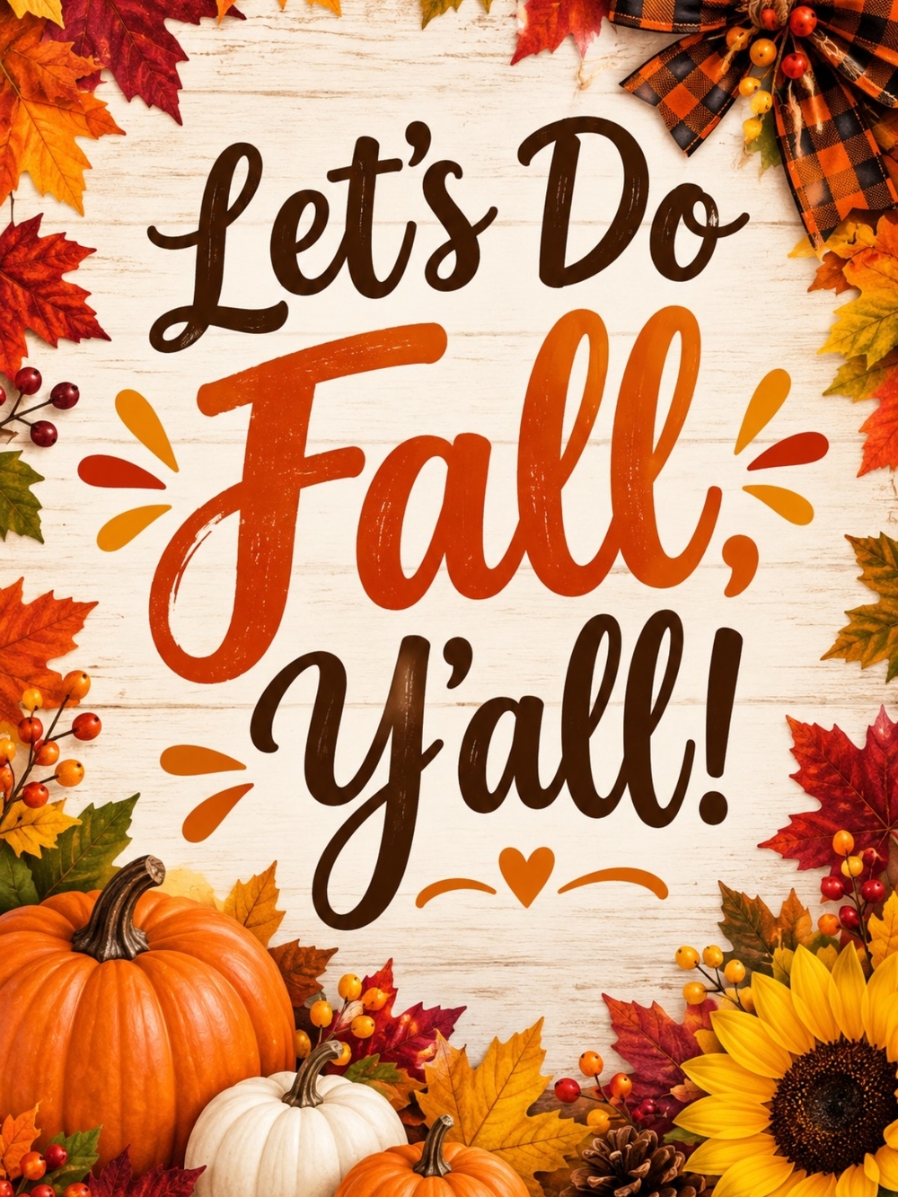 Let's Do Fall Y'all! Autumn Wall Decor - Orange Brown